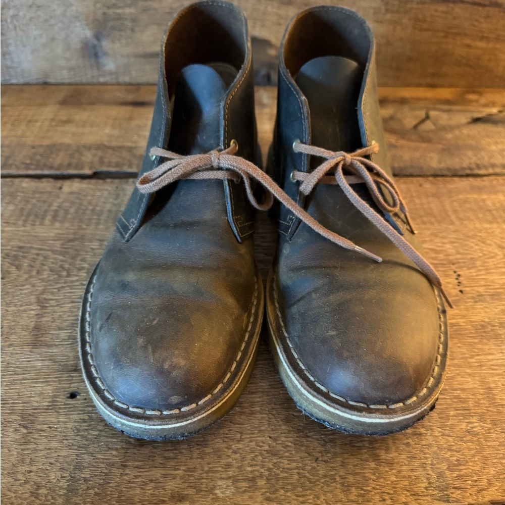 Clarks Desert Boots Men’s 6.5 Brown Leather Crepe Sole Chukka Boots Classic - Picture 2 of 6